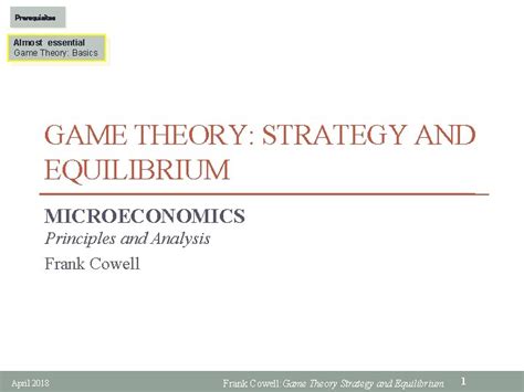 game theory prerequisites.